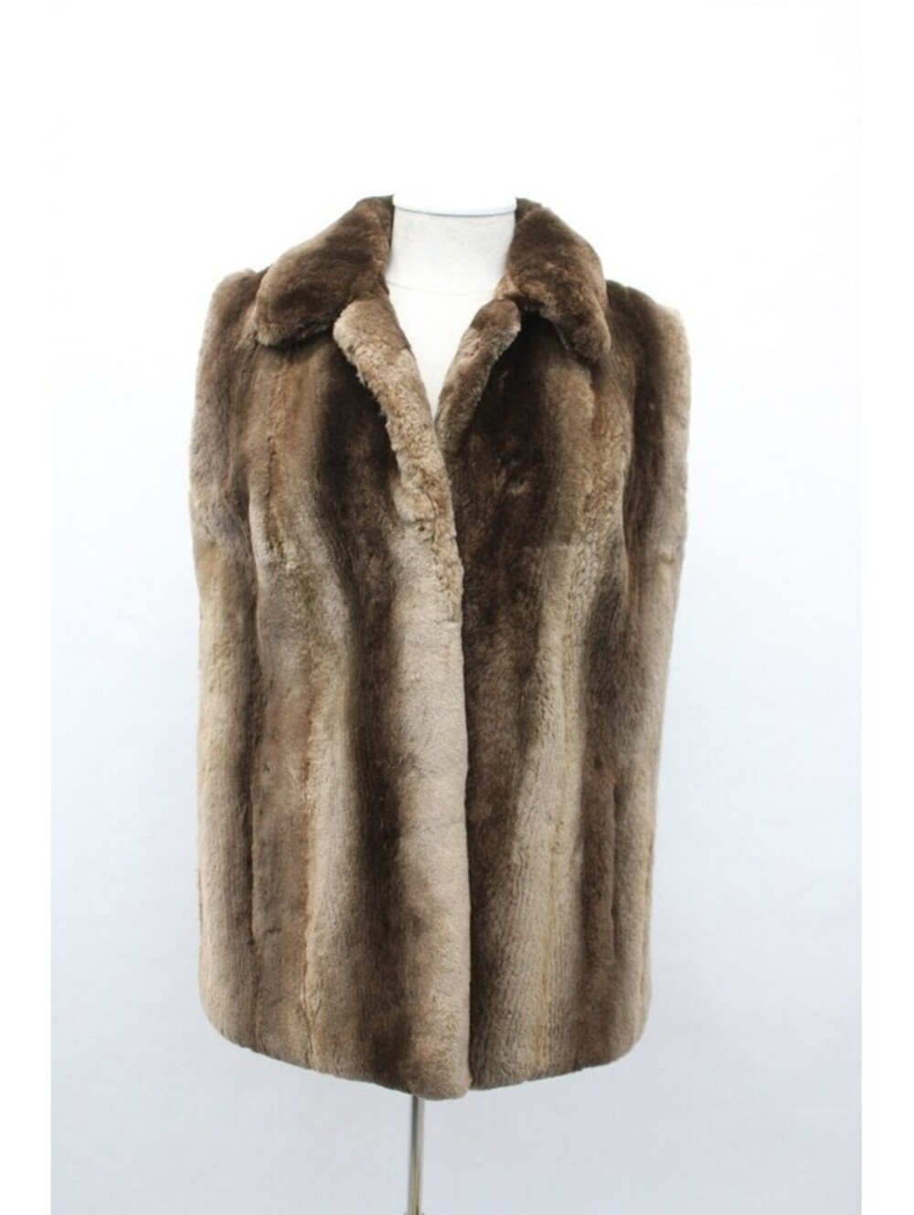REFURBISHED NEW BROWN SHEARED BEAVER FUR VEST WOMEN WOMAN SZ 4-6